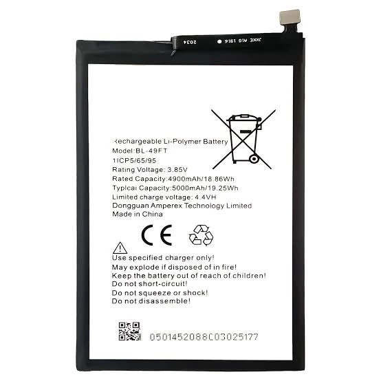 BATTERIE ( BL-49FT ) SPARK 5 / SPARK 5 PRO / CAMON 15 / CAMON 15 AIR / SPARK 5 AIR / POP 4 / POP 4 AIR / SPARK 6 GO / SPARK GO 2020