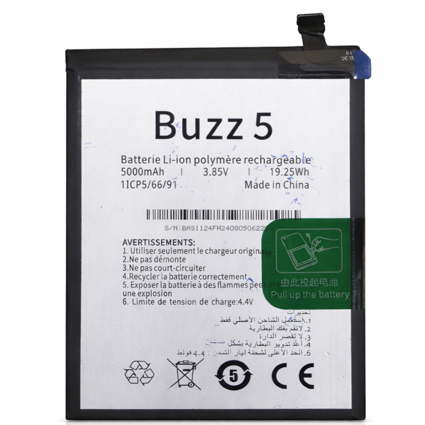 BATTERIE BUZZ 5 / BUZZ 4  / BUZZ 5 PRO / BUZZ 6 PRIME / BUZZ 7 PRIME
